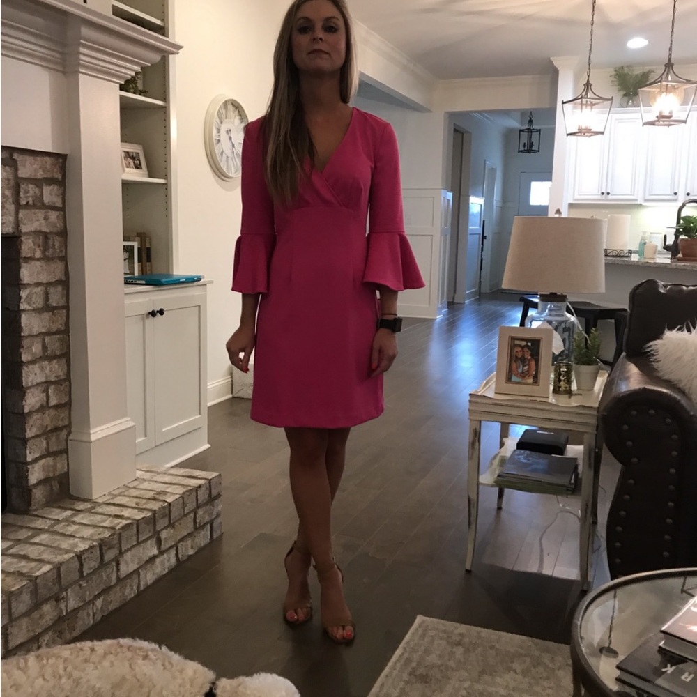 Trina Turk Fuchsia Long Sleeve Dress